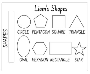 Personalised Trace & Erase Educational Boards- Shapes