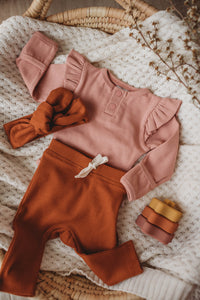 Rose Long Sleeve Bodysuit- Organic Clothing